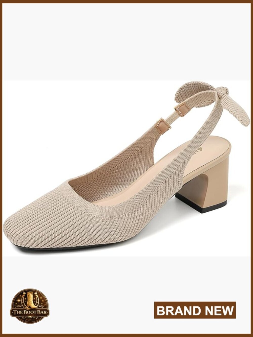 Womens Slingback Chunky Heels Square Toe Low Block Heel Pump Work Dressy Shoes